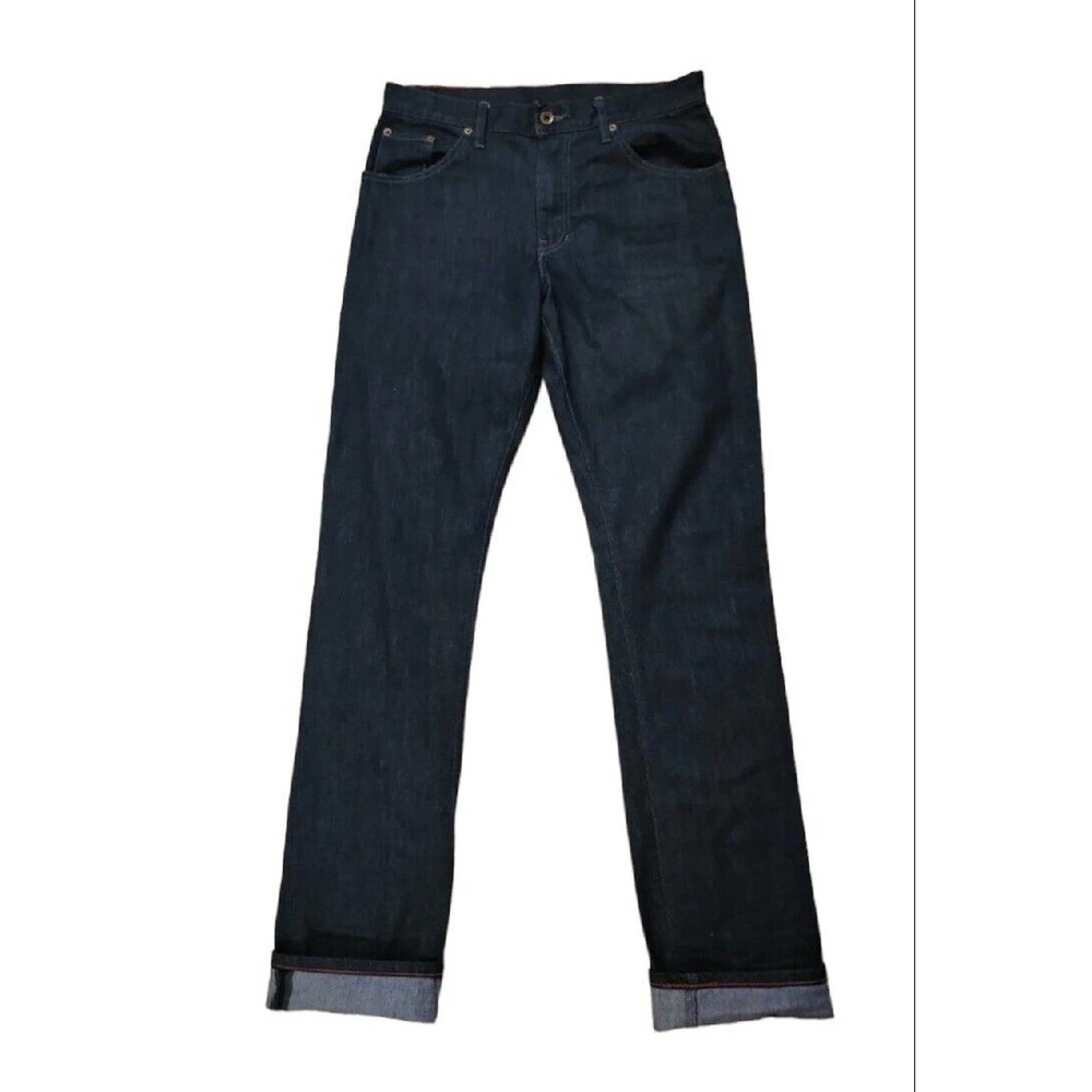 Raleigh Denim Jones Mens Selvedge Dark Wash Jeans Hand Made USA 30x35 Signed